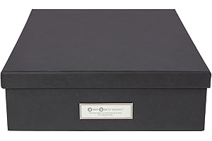 Bigso Box of Sweden 945145641, MDF Storage Box A4 Dark Grey 35 x 26 x 8.5 cm