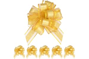 HOTUT 6 st stor presentrosett guld 15 cm bil rosett födelsedag rosett för presenter bröllop jul fest bildekoration