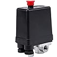 WiMas Standard 4 Port Air Compressor Pressure Control Switch, AC 220V 20A Pressure Switch, Control Valve Regulator for Fast Pressure Reduction 90-120PSI