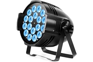 U`King 18 x 15W Foco Par RGBW 4 en 1 LED, Luz de Escenario para Iluminación de Escenario con DMX 8CH para Iluminación de Escenario, Fiesta, Club Nocturno, Compatible con Bodas