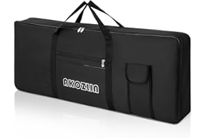AKOZLIN 61 teclas portátil acolchado para teclado, dimensión 41.8 "x 16.9 cm, teclado de piano eléctrico bolsa de concierto (negro)