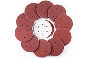 Sruhrak 150 mm Dischi Abrasivi 600 Grana, 100 Pezzi Rotonda Tamponi di Levigatura a 6 Fori da Carta Vetrata per Levigatrice Orbitale