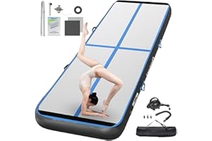 FBSPORT Air Tumbling Track Ginnastica Artistica 20cm di altezza Tappetino da Ginnastica Gonfiabile, 4m Air Tumbling Tappetino Tappeto Ginnastica Artistica da casa con Pompa per All'aperto, Yoga