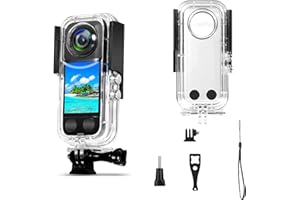 LTSKY Funda impermeable para Insta360 ONE X3 PC, carcasa subacuática de 30 m con base invisible, lente de vidrio templado, compatible con una cámara X3 de 360 grados