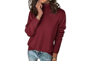 Zeagoo Sweter damski z golfem, elegancki sweter z dzianiny, z długim rękawem, na co dzień, na jesień, zimę