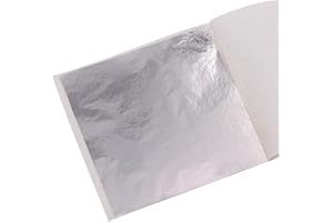 KINNO Imitation Blattgold 100 Stück 8x8.5cm Kunsthandwerk Kunstprojekt Möbel Gemälde Wand DIY Silber