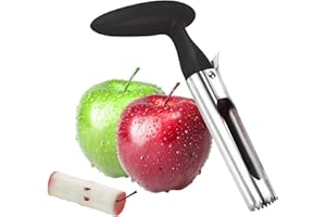 QULLMARTLE Descorazonador de Manzana,dentados Descorazonador de Manzanas Práctico,Cortador de Núcleos de Manzanas,para Cocina y Hogar (Negro)