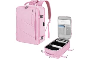 VOESLD Torby kabinowe 45x36x20 do Easyjet, Torba Kabinowa Różowy, plecak podróżny, plecak na laptopa dla mężczyzn kobiet z portem USB, 32L