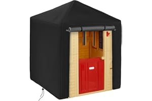 CATOTEL Playhouse Cover, Waterproof 420D Oxford Backyard Wooden Playhouse Cover Protector Garden Cottage Dust Covers (80"L x 55"W x 63"H)