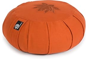 Yoga Studio Pleated Round Zafu Buckwheat Meditation Cushion - Lotus Leaf