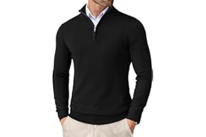 COOFANDY Pullover Herren 1/4 Zip Neck Rollkragenpullover Turtleneck Strickpullover Feinstrick Sweater Winterpullover Pulli Langarm