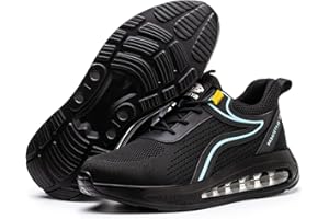 TOLHE Obuwie ochronne buty robocze dla mężczyzn i kobiet, S3, lekkie, sportowe, oddychające, stalowe noski, antypoślizgowe, modne, ochronne, rozmiar 36-46 EU