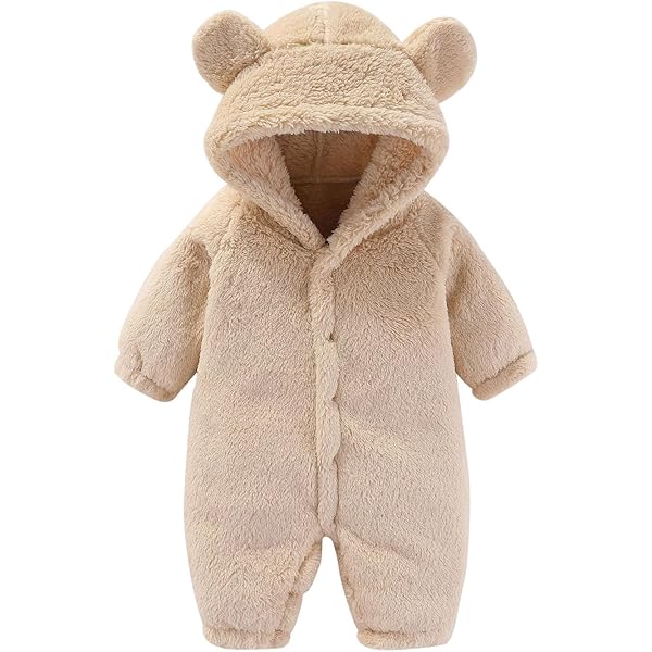 Baby Winter Strampler 0-3 Monate - Grauer Fleece Overall Mit Reißverschluss