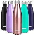 SUNWILL Water Bottle, Insulated Stainless Steel Sports Bottle 500ml, Reusable Vacuum Thermal Water Flask, Double Wall, For Hot and Cold Drinks