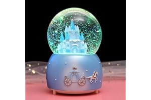 XINCHIA Snow Globe Crystal Ball Music Box Rotating Musical Box with Colorful Lights Castle Melody Musical Artware Dreamy and Exquisite Desktop Ornament for Birthday Christmas Thanksgiving Present