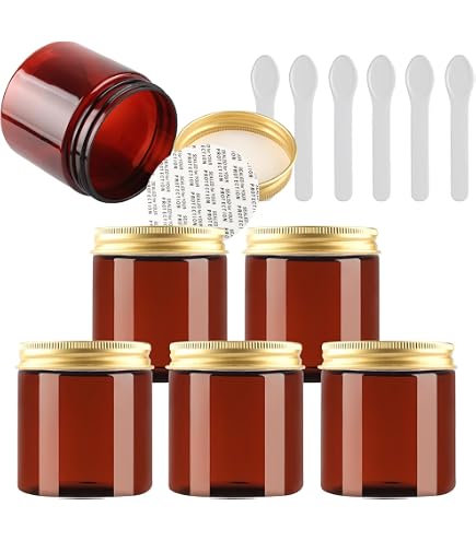 Pohli 50 Ml PET Tiegel Transparent – 40 Stück, Mit Weißem Plastikdeckel & Dichtung