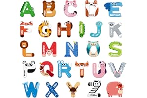 NOOLY 26 Pcs Magnetic Letters Paper Alphabet Fridge Magnets for Kids Toddlers Preschool CLTT-01