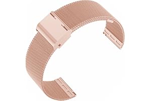 Lahviuu Bracelet de Montre Metal pour Homme Femme,Bracelet de Montre pour Montre Connectée et Montre Traditionnelle Dégagement Rapide 22mm Or rose
