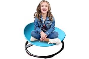 GFFTYX Autism Kids Swivel Chair,Spinning Chair for Autism Training,Sensory Toy Carousel,Metal Base Non-Slip Sitting More Safer For Kids Ages 3-12 Play(Color : Blue