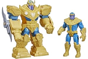 HASBRO Marvel Avengers Mech Strike 9-inch Action Figure Toy Infinity Mech Suit Thanos And Blade Weapon For Kids Ages 4 And Up