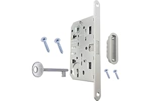 GAMOBIFER Serratura Magnetica POLARIS AGB con Fronte 18x196 mm. (INTER. 90 ENTR. 50, FORO CHIAVE, CROMATO OPACO)