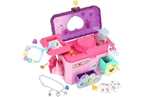 Funlockets Secret Jewellery Box with Voice Recorder - Kids Accessories & Activity Set with Lock & Keys - Unlock 25+ Surprises from Charm Bracelets to Cool Stickers & Record Messages - Children Ages 5+