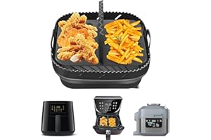 Hivio Airfryer Silikonform für Philips Airfryer XL 6.2L/Ninja Speedi ON400EU, Airfryer Zubehör Silikonform Heißluftfritteuse mit Trennwänden für COSORI Heißluftfritteuse 5,5L XXL