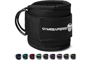 Gymreapers Pair of Ankle Straps for Cable Machine, Glute Exercises, Lower Body Exercises - Adjustable Leg Straps with Neoprene Padding