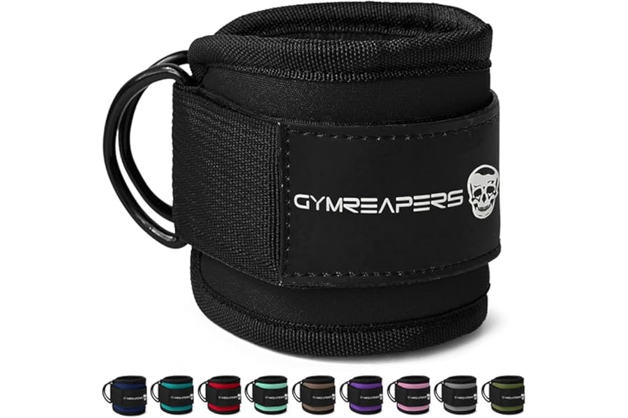 Gymreapers Pair of Ankle Straps for Cable Machine, Glute Exercises, Lower Body Exercises - Adjustable Leg Straps with Neoprene Padding