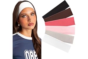 Tumurup 6 Pezzi Fascia Capelli Donna - Antiscivolo Elastiche Fasce Capelli Sport Headband Yoga Fitness, Traspirante Assorbente Sudore - Fissa i Capelli con Stile Moda
