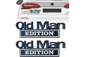 VOYANTE Old Man Edition Emblem, 2025 Neue Autoaufkleber Für Männer, 2PCS 3D Aufkleber Auto, 3D-Metall-Aufkleber, Lustige Edition Stoßstangenaufkleber Für Auto, LKW, SUV, Heckklappe (Silver-Black) (Schwarz)