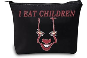 LEVLO Clown Pennywise Cosmetico Make Up Bag Clown Pennywise Fans Regalo I Mangio Bambini Trucco Cerniera Sacchetto Sacchetto IT Movie Merchandise, Nero Mangiare Bambini