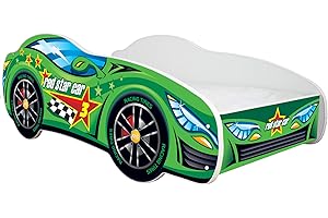 Topbeds - Letto per bambini, motivo: auto da corsa, materasso Incluso