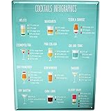 LEotiE SINCE 2004 Blechschild Wandschild 30x40 cm Vintage Retro Metallschild Nostalgie Alkohol Retro Cocktail Rezepte