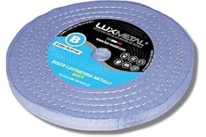 Lux Metal Disque Polissage 200 mm de Coton Fin en Flanelle Roue Pad Tampon Pour Meuleuse Touret à Meuler Brosse Polisseuse Lustrage Metal Acier Inox Alu Pour Aluminium Chrome Resine Epoxy Pate a Polir