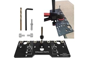 LUOLETY 6,35 mm Przyrząd do półki, regulowany uchwyt do półki, uchwyt ze stopu aluminium, szablon prowadnicy do prostych otworów, trzpień do półki, wiercenie, półka na sprzęt