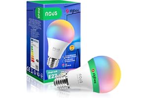 NOUS P3Z, ZigBee glödlampa e27 LED varmvit, RGB tuya smart liv dimbar lampa med fjärrkontroll, Alexa echo Google Home assista