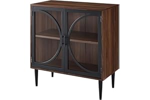 WALKER EDISON Eden Bridge Designs 76cm Industrial Accent Sideboard Kitchen Cabinet with Storage and Adjustable Shelves, Kitchen and Dining Server Console, Multi functional- Dark Walnut