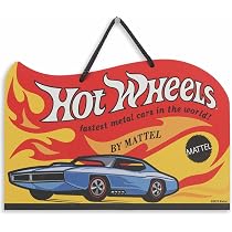 Mattel Hot Wheels Fastest Cars Hanging Metal Sign - Retro Hot