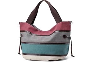 LOSMILE Femmes Sac à main, Sacs bandoulière en toile, Sacs d'épaule Besaces Sac d’Ecole, Sacs de plage Cabas décontractés Cartables, Travail ou vie scolaire (Violet)