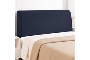 YSTELLAA Copri Testata Letto Matrimoniale, 180CM, Coprispalliera Letto Elasticizzata, Universale Copri Testiera Letto Matrimoniale Lavabile, Headboard Cover Antipolvere, Blu Scuro