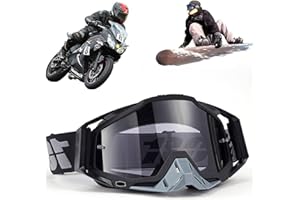 Yoihuqi Gafas Esquí, Gafas Moto Polvo, Gafas Snowboard Espejo, Dirt Bike Off-Road Goggles, Prueba Viento a Prueba de Polvo Gafas, para Bicicletas Montaña, Esquís o Cascos Abiertos