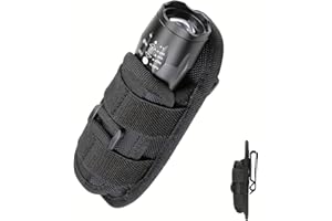 GENERIC Flashlight Holster Duty Belt Stretchable Pouch 360 Degree Rotatable Belt Clip Holder for Police Military Security