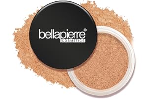 bellapierre Mineral Foundation SPF 15 - Loose Powder Foundation | Vegan & Cruelty Free Natural Makeup | Full Coverage Matte Finish | Hypoallergenic | Oil & Talc Free – 9 Grams - Honey