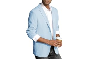 PJ PAUL JONES Giacca da uomo casual, slim fit, in lino, leggera, con 2 bottoni, Sporty Slim Fit Leisure Blazer
