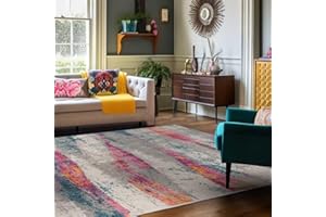 Mazovia Alfombras Multicolores - Abstracto Moderno Alfombras Salon de Pelo Corto - Alfombras Aspecto Desgastado de Matrimonio, Dormitorio y Comedor - Oeko-Tex - Varias Tallas - 140 x 190 cm