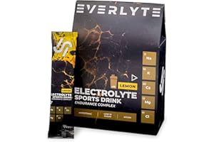‎EVERLYTE EVERLYTE Lemon Elektrolyte Pulver mit Natrium, Kalium, Calcium, Magnesium & Chlorid für optimale Hydration / 10 Proben kalorienarmes Sport Getränkepulver/natürlich, vegan, zuckerarm