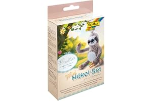 folia 23912 - Mini Crochet Set Sloth, Complete Set for Creating Your Own Cute Sloth, Approx. 9-11 cm, for Children from 8 Years and Adults, as a Gift