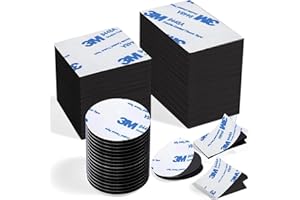 LLNRC 30 Pièces Adhésif Double Face Extra Fort, Tampons Rectangles, Ronds, Carrés, Scotch Double Face Puissant,Ruban Mousse pour Maison, Bureau, Décoration, Fixation Murale (Noir)