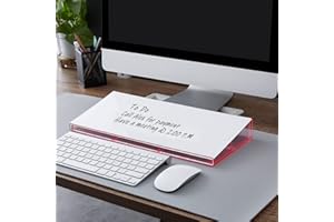 ULIFEME Lavagna Bianca Vetro, DIGIELE Cancellabile a Secco Lavagna in Vetro, Supporto per Tastiera + Organizer da Scrivania in Acrilico + 4pcs Pennarelli e 1pc Gomma per Ufficio, Casa e Scuola (Rosa)